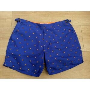 Boden London Swim Trunks Womens Size 34 Blue Orange Polka Dot Board Shorts